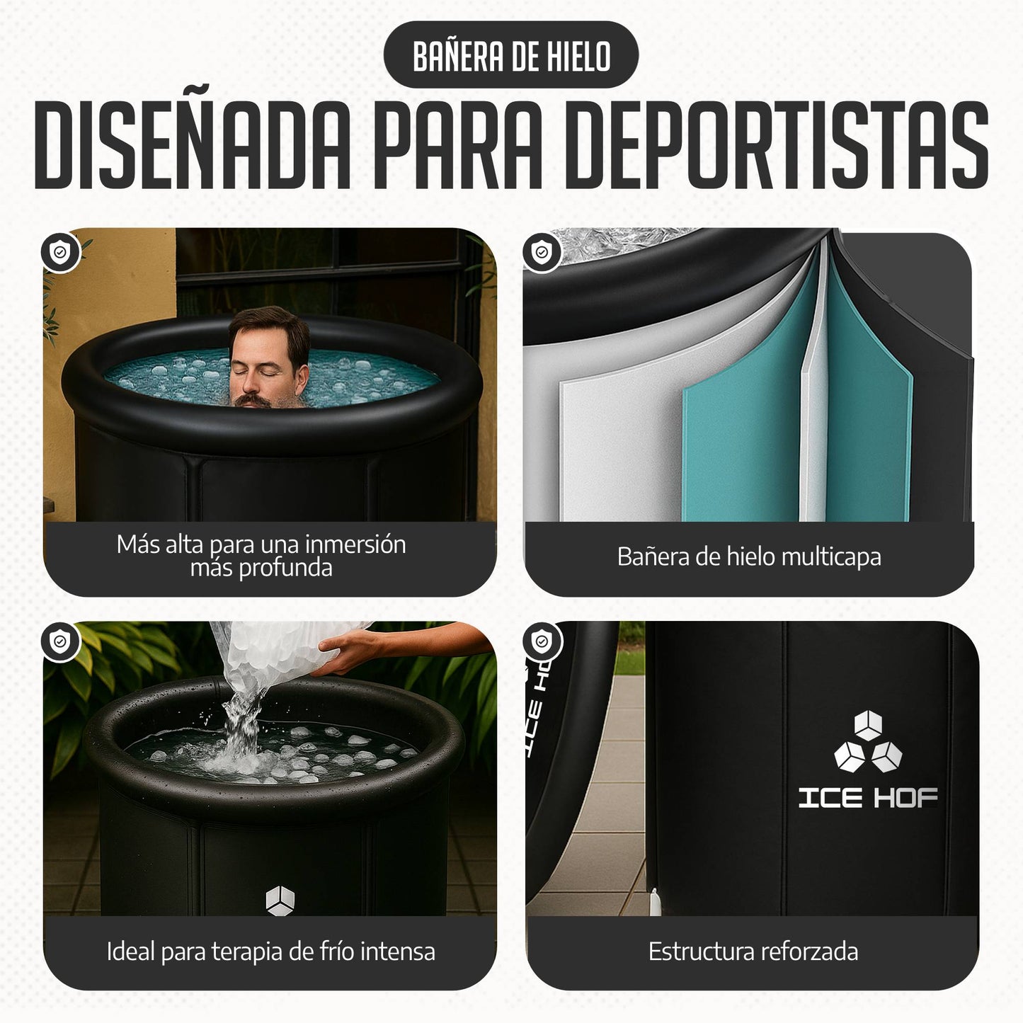 Kit IceHof®: Bañera de hielo + Sauna portátil para casa y exterior
