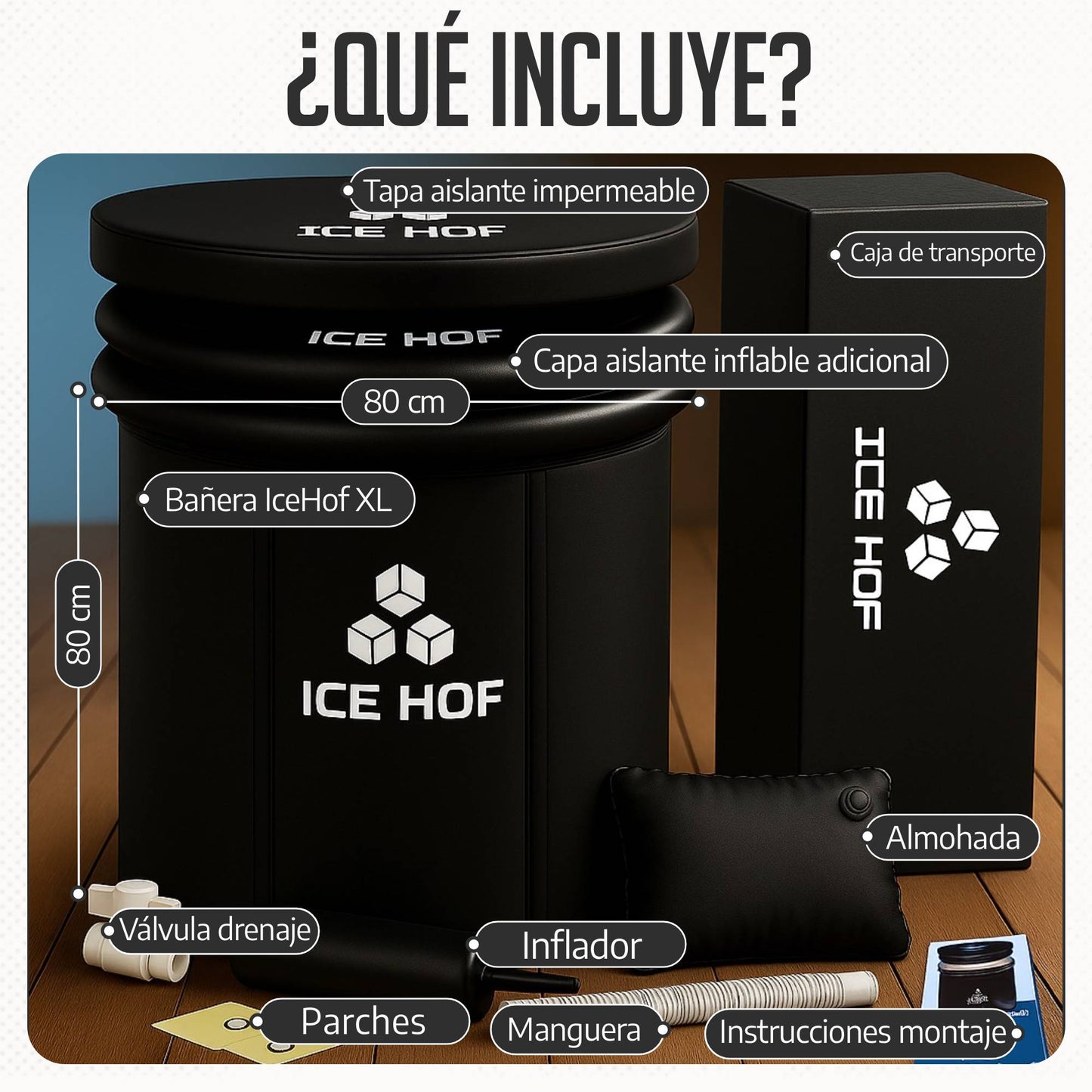 Ice bath – Bañera de hielo portátil IceHof® (versión mejorada)