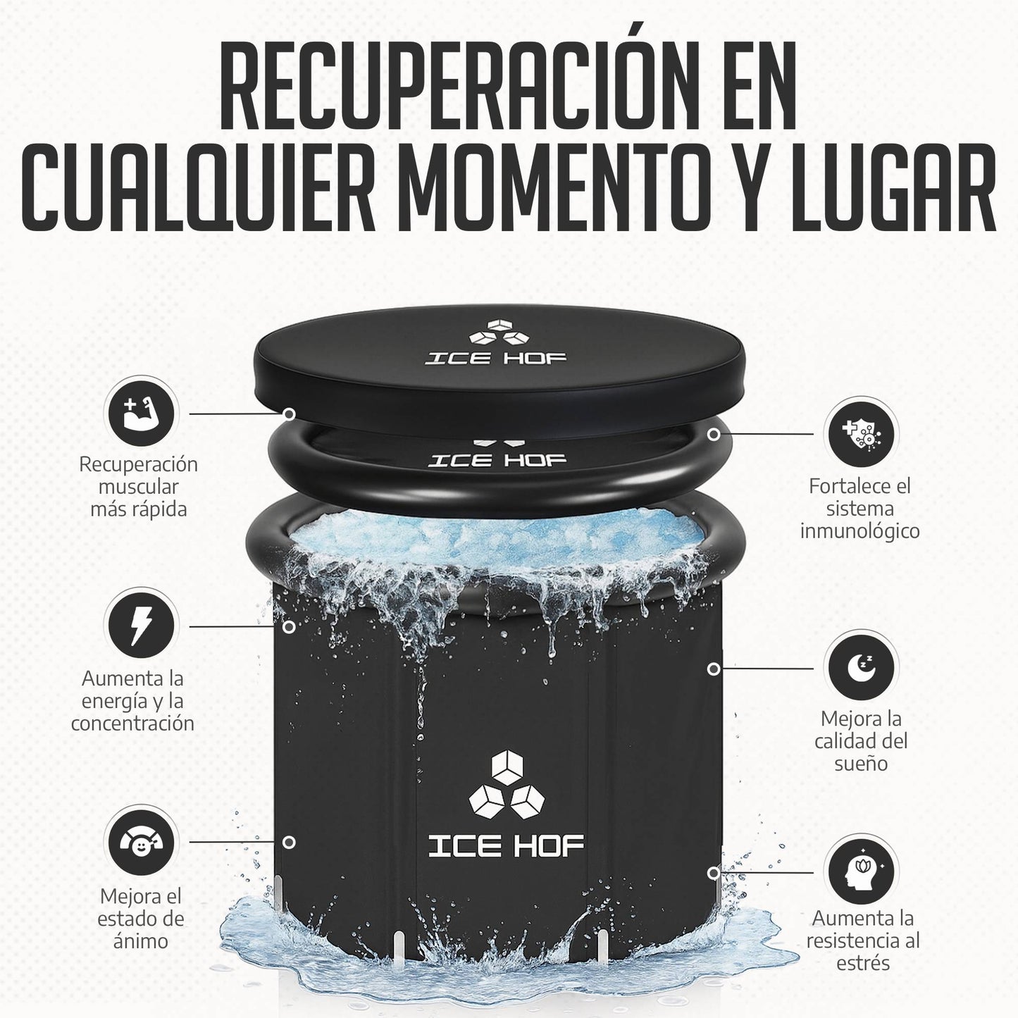 Kit IceHof®: Bañera de hielo + Sauna portátil para casa y exterior